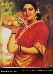 Raja Ravivarma Paintings Reproduction with Oil Paint - Original Art