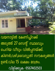 27 cent plot with old house for sale at Kenichira, Wayanad