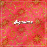 Buy Coral Pink Organza Fabric With Floral Thread and Golden Sequence 